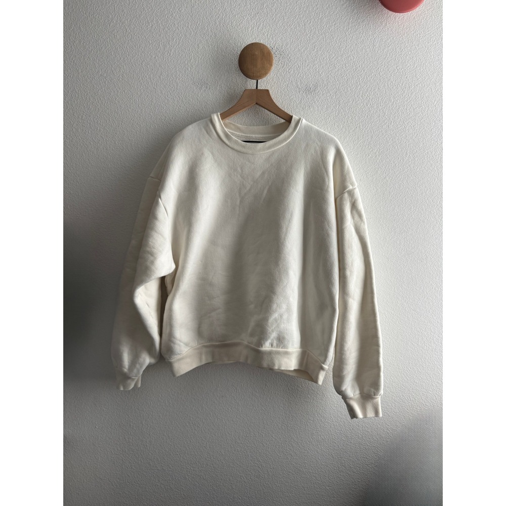 Madhappy Mens Heritage White Cotton Fleece Crewneck Sweatshirt Size M